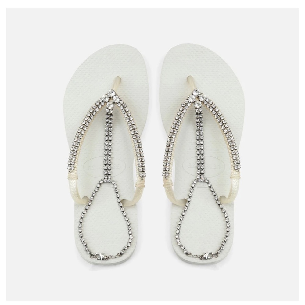 Coravana Double Glam Crystal Flip Flops - Picture 1 of 11